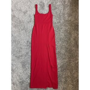 Nastygal Square With Me Red Maxi Dress High Side Slit Women’s US Size 4